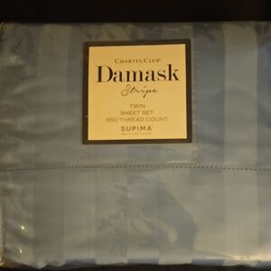 Charter Club Blue Damask Stripe Sheet Set
